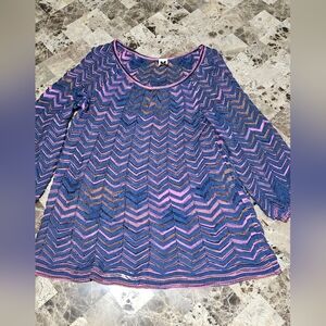 Missoni Multicolor Textured Open Weave Gorgeous Top Authentic Size 42